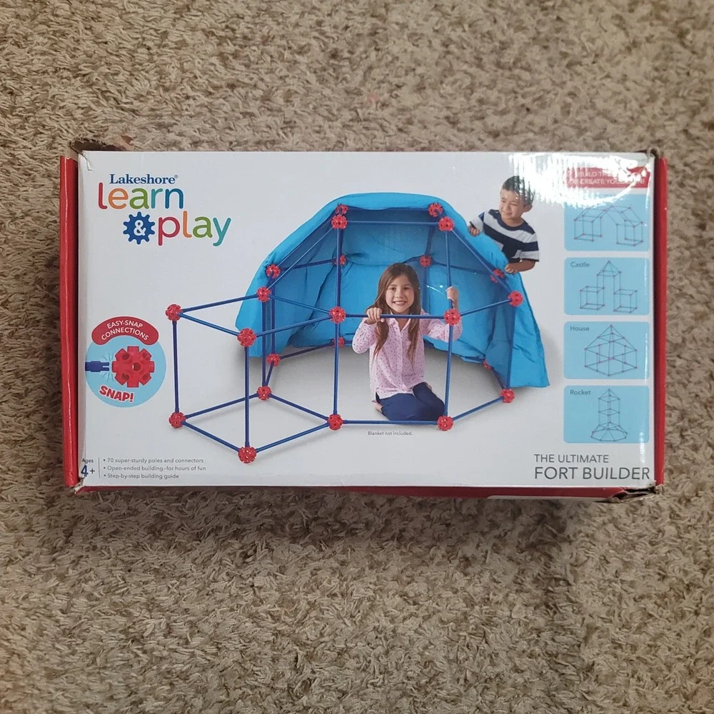 Lakeshore The Ultimate Fort Builder Kids Unisex Blue Red 70 Piece STEM Toy HH938